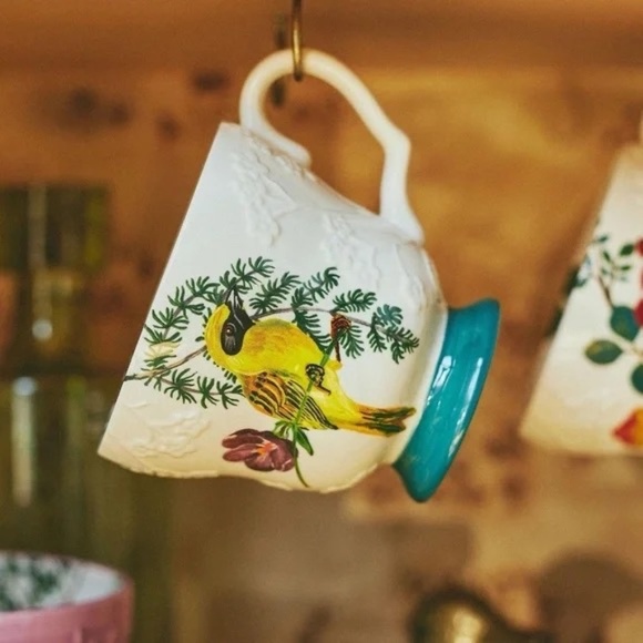 NWT Anthropologie Nathalie Lete Marais Bird Stoneware Mug - Picture 1 of 4